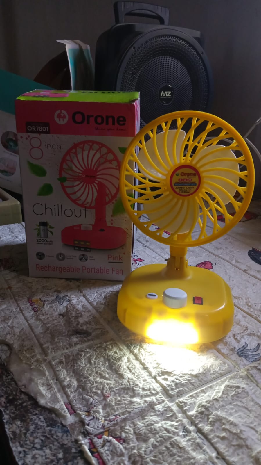 USB-C Rechargeable Portable Fan with LED Light Foldable Fan for Home