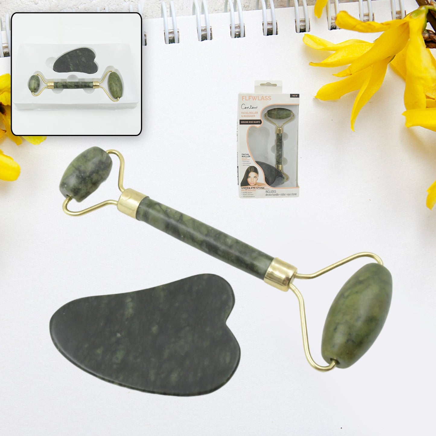 Jade Roller & Gua Sha – Natural Facial Massager for Anti-Aging & Skin Glow
