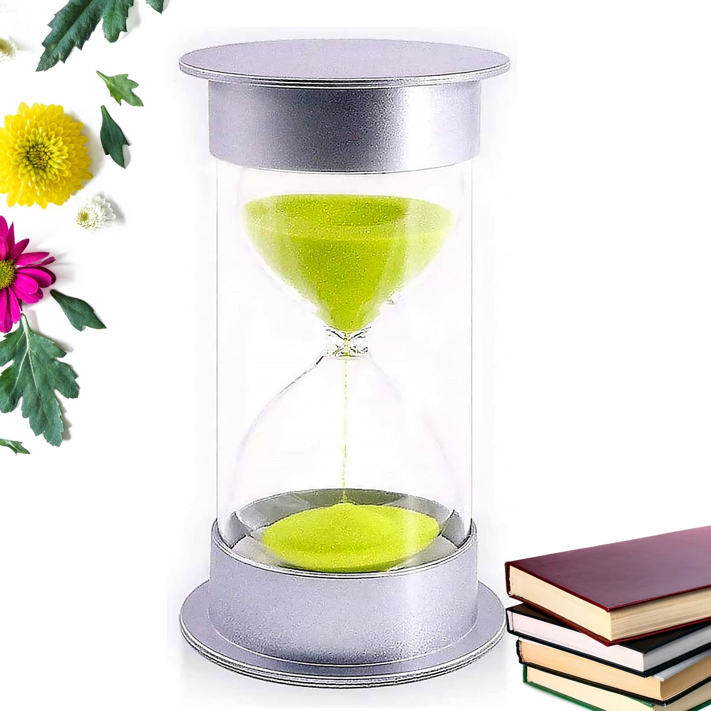 45-Minute Green Sand Timer – Hourglass Time Management Tool (Color: Green)