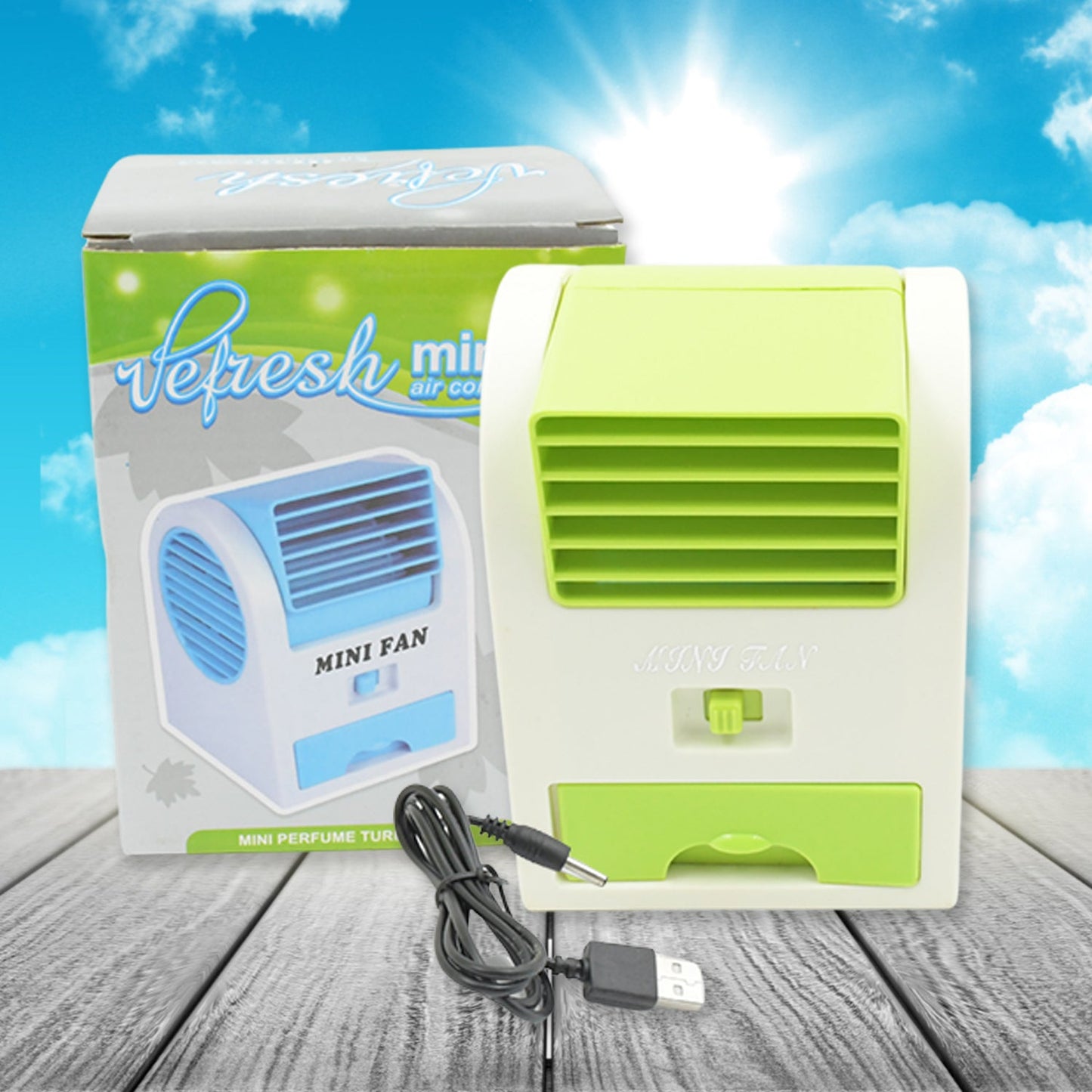 Rechargeable Mini Personal Air Cooler – Desktop Cooling Fan