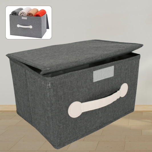 Small Foldable Storage Box With Lid And Handles(28×20×16 Cm / 1 pc)