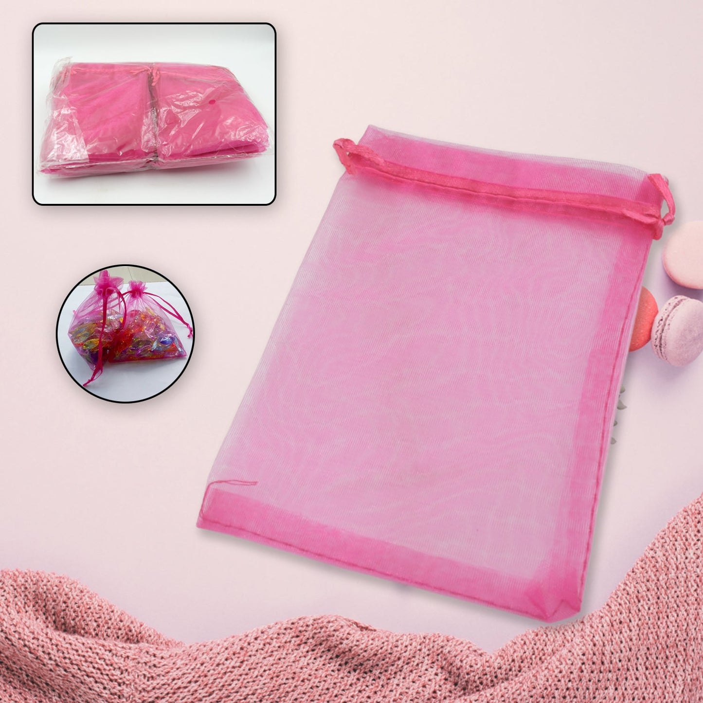Organza Gift Bags Small Mesh Bags Drawstring Gift Bags  Festival Gift Bags (100 Pcs Set)