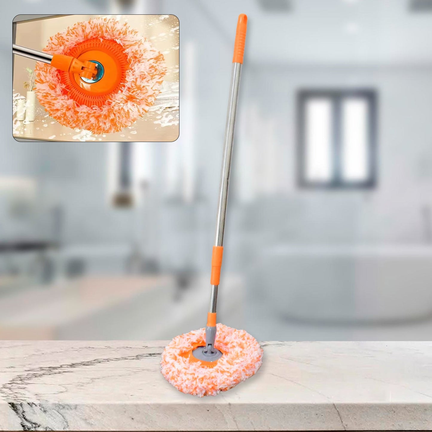 360° Rotatable Ceiling Dust Cleaning Mop  for Ceiling Floor Bathroom Kitchen Tile
