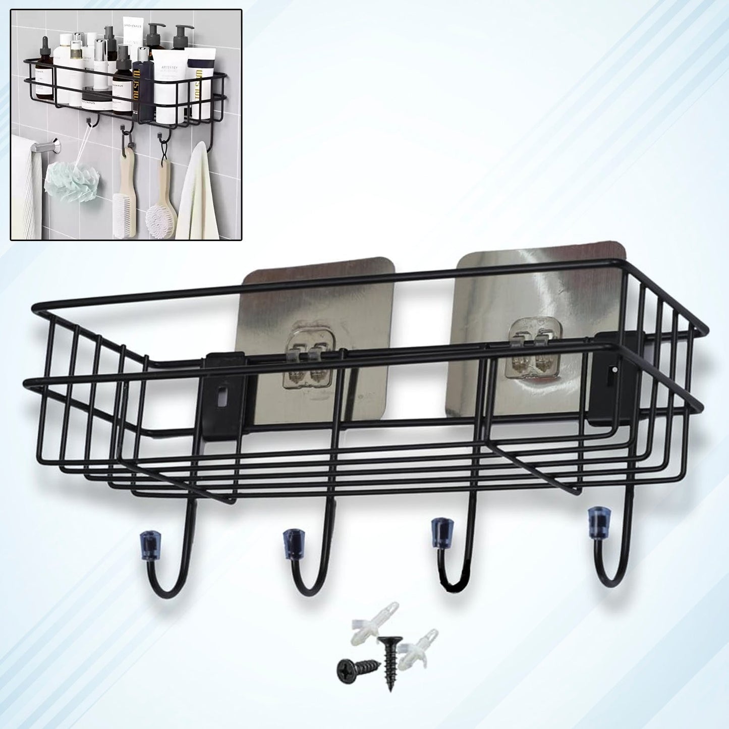 3 1 Shower Shelf Rack for storing and holding various household stuffs and items etc.