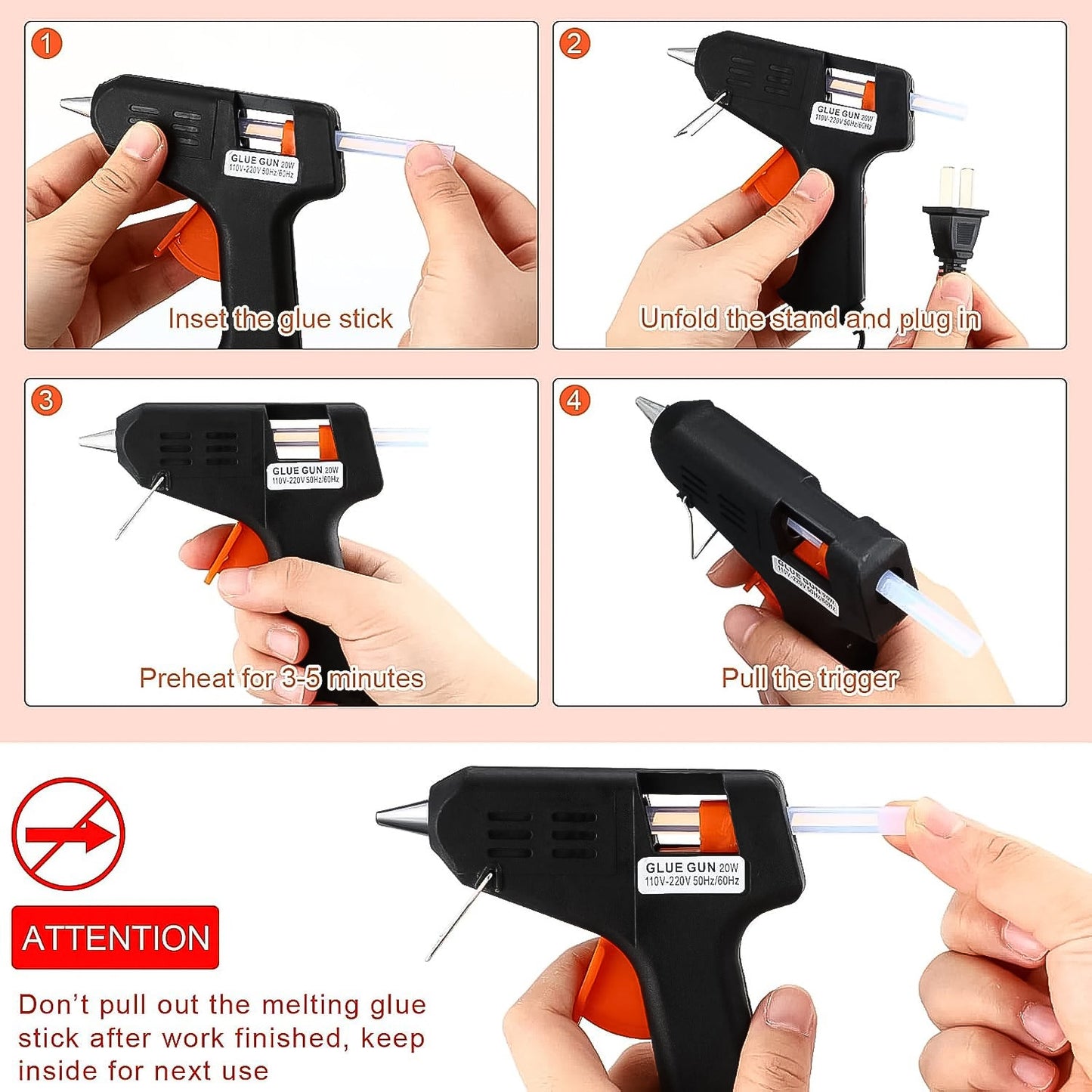 Professional Hot Melt Glue Gun – Rapid Heating Quick Melt Glue Gun (40W)