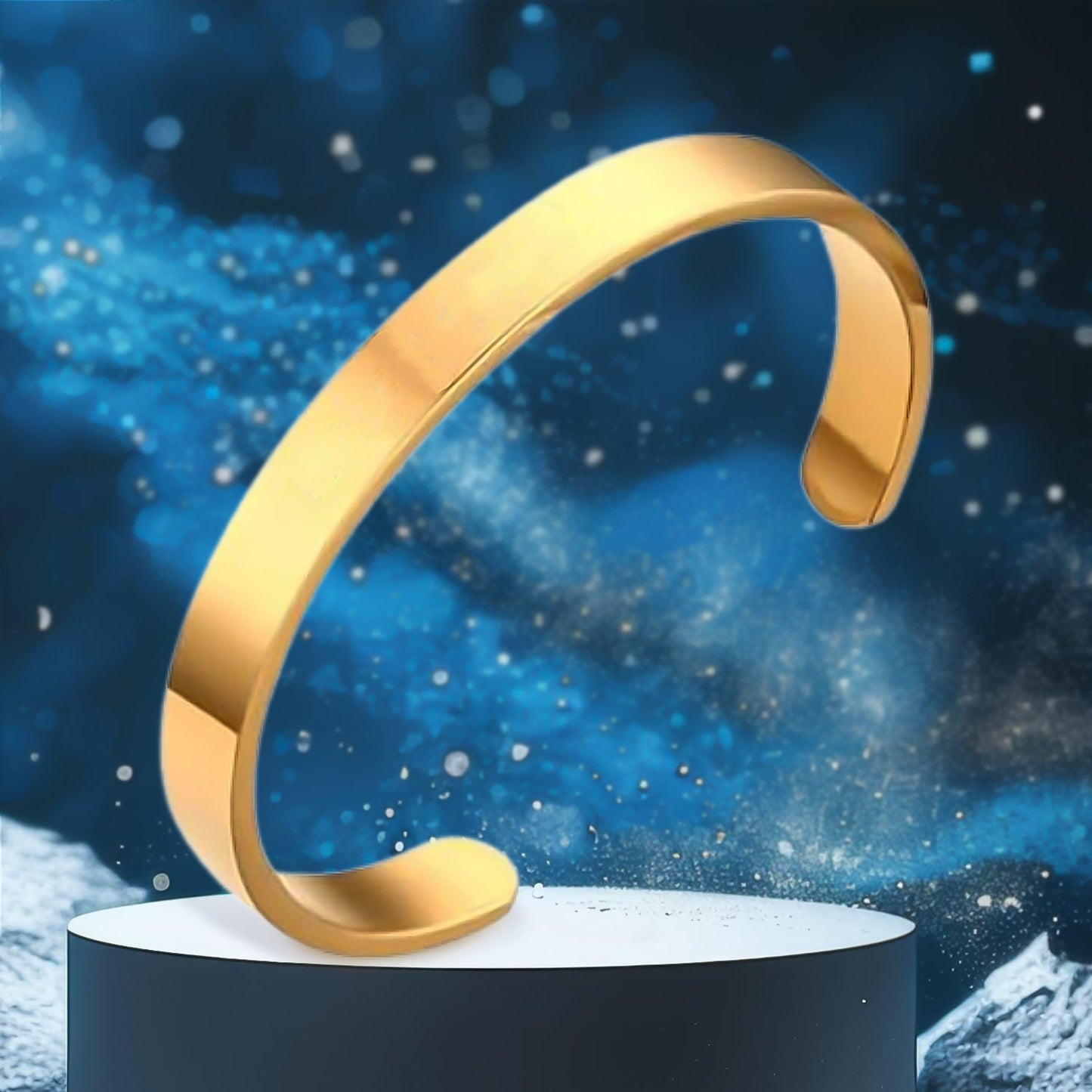 Elegant Gold Finish Open Cuff Bracelet Kada (1 Pc)