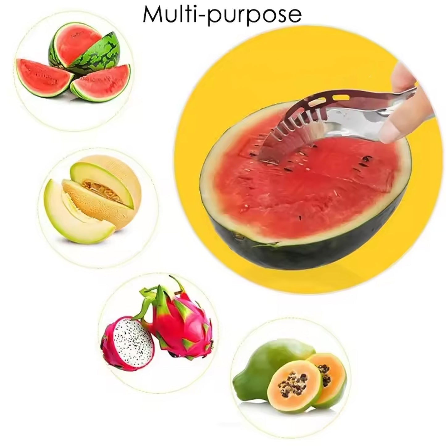 3-in-1 Watermelon Knife Set – Cantaloupe Slicer, Corer & Fruit Cutter