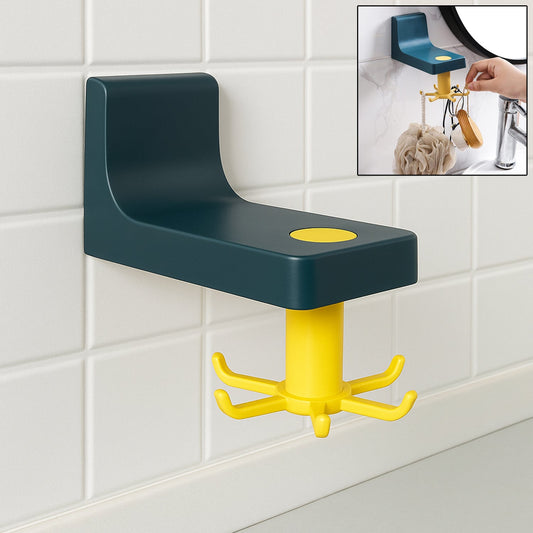 360 Degree Rotating Wall Hook Hanger with 6 Heavy Duty Hooks