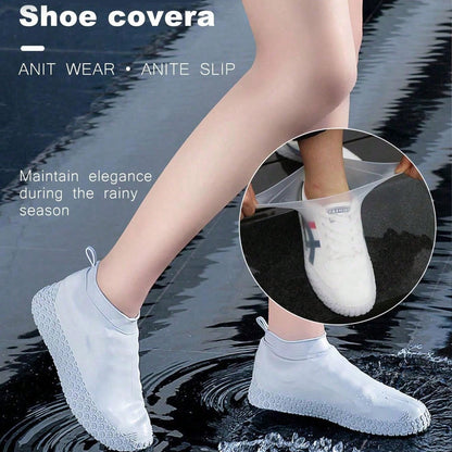 Non-Slip Silicone Reusable Waterproof Anti-Skid Shoe Covers (Large, 1 Pair)