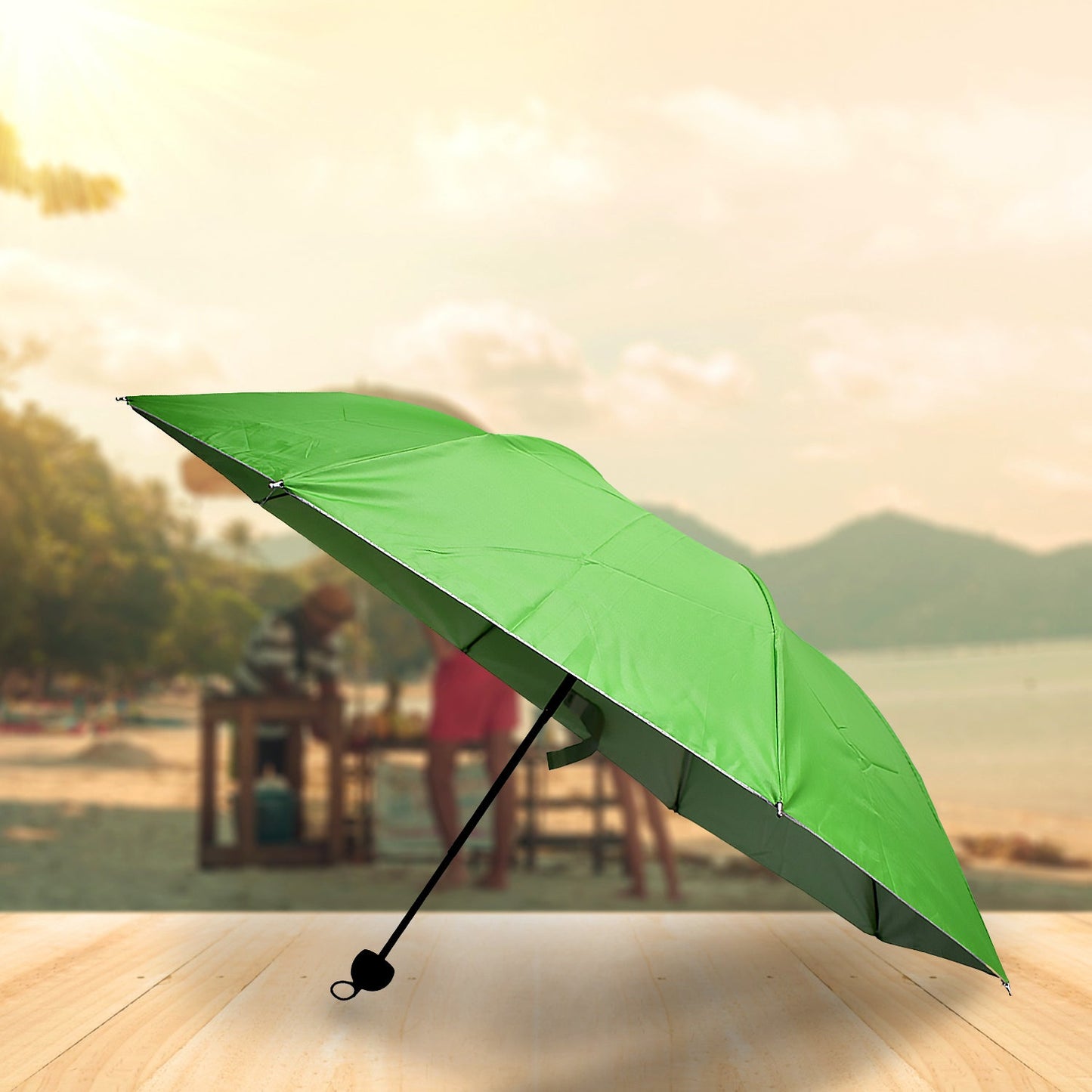 3 Fold Sun Protective Solid Foldable Outdoor Umbrella