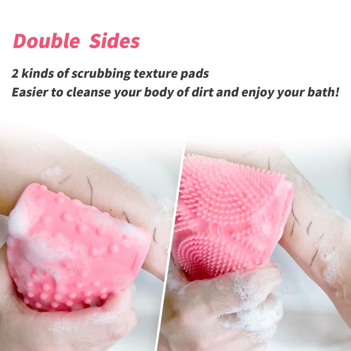 Silicone Body Back Scrubber – Double-Sided Bath Brush for Deep Cleaning