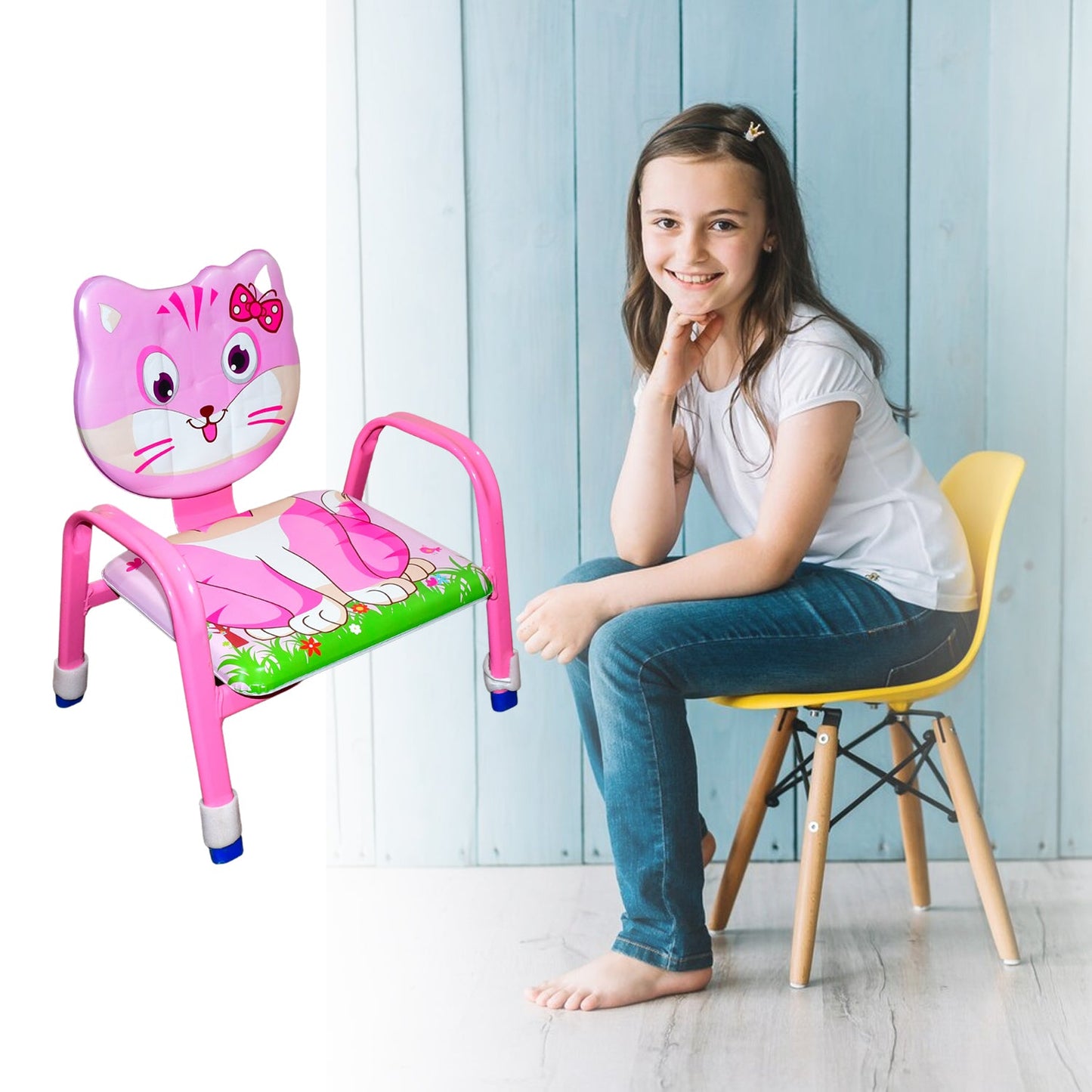 Cartoon Baby Chair Steel Cushion & Comfortable Baby Chair High Quality Chair (1 Pc)