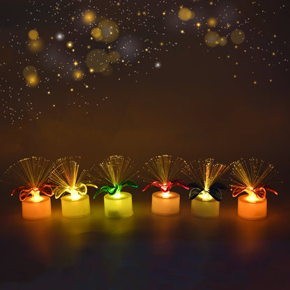 Pack of 12 Mini Fiber Optic LED Table Centerpieces for Diwali