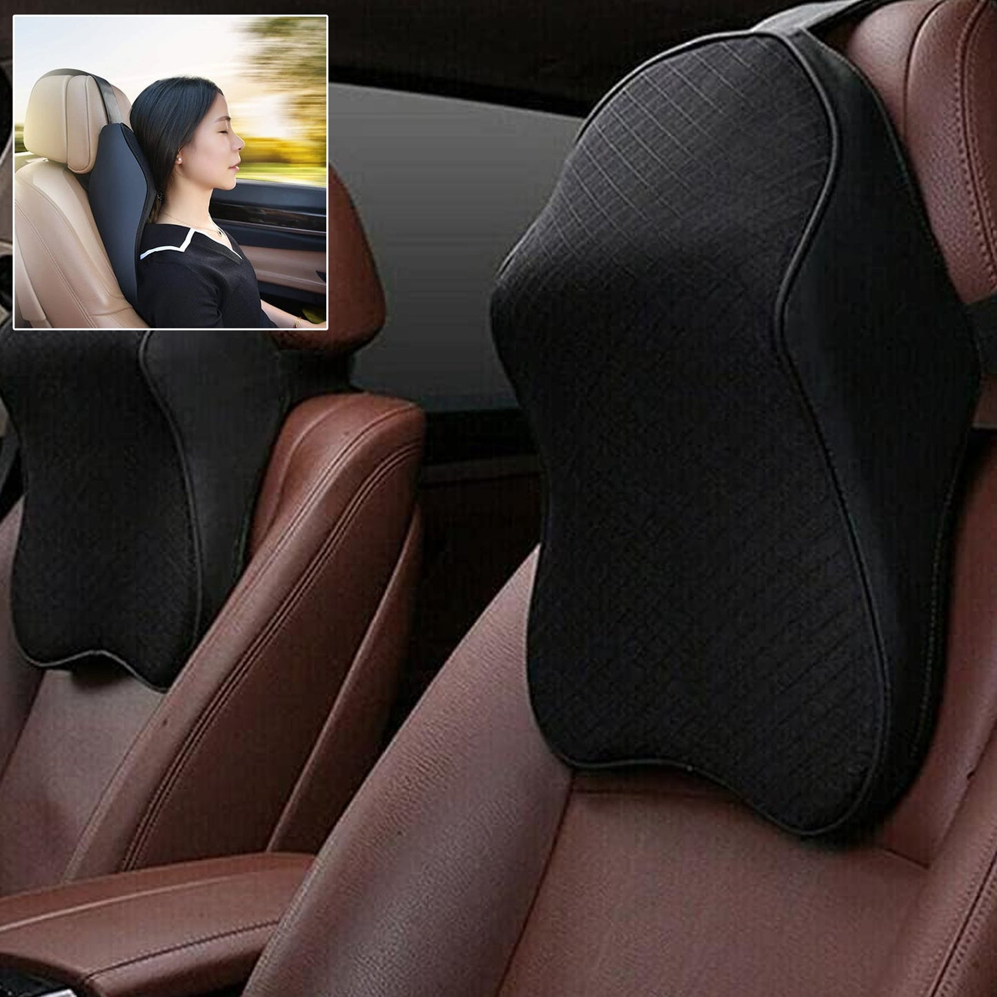 Ergonomic Car Seat Headrest Neck Support Cushion (1 Pc)