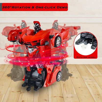 2 In 1 Automatic Robot Converted Remote Control Car With Light (1 Pc)