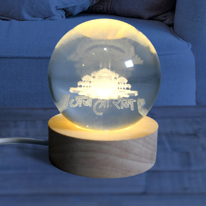 3D Crystal Ball Night Light for Bedroom & Home Decoration Gift (1 Pc)