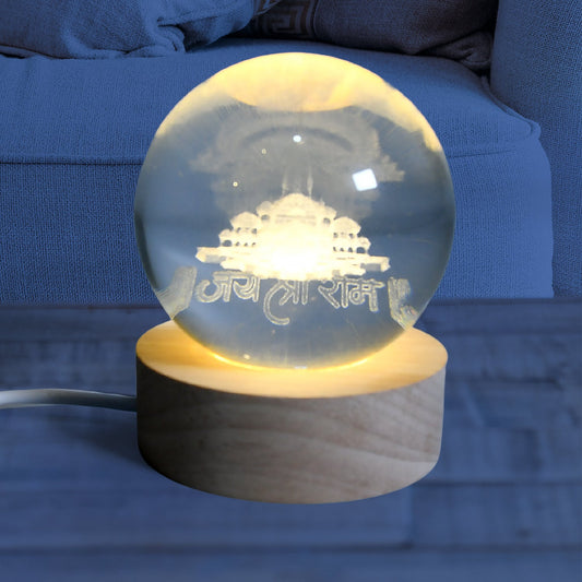 3D Crystal Ball Night Light for Bedroom & Home Decoration Gift (1 Pc)