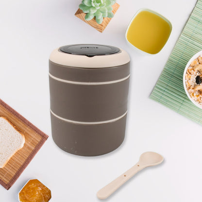 Ganesh Stack 2-Layer Stainless Steel Leak-Proof Lunch Box for Office, School, Picnic