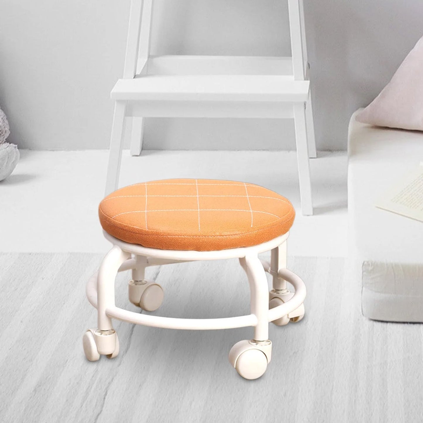 Roller Seat Stool Low Height Rolling Plastic Stool Multifunctional (1 Pc)