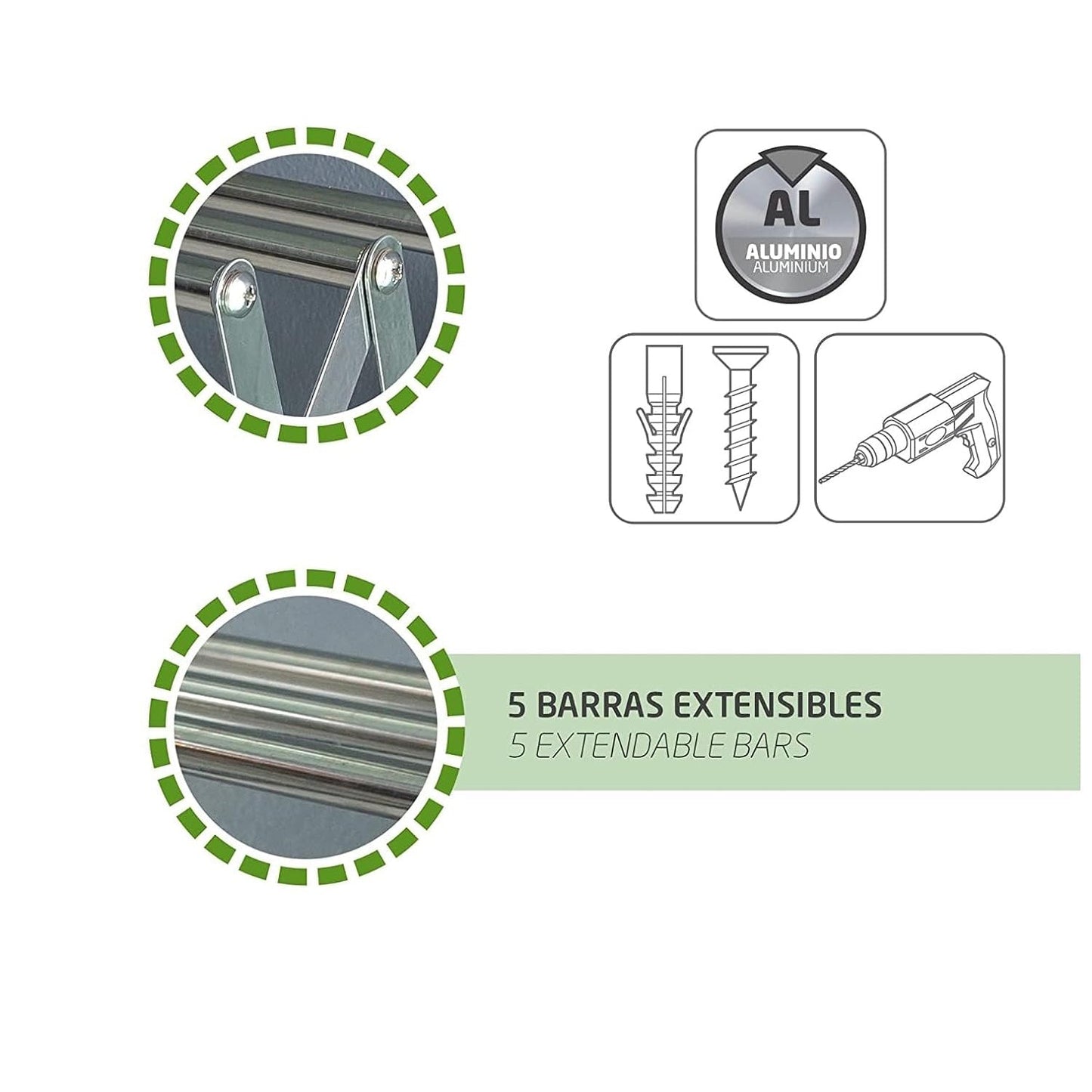 Foldable Extendable Clothes Drying Rack for Bathroom & Balcony