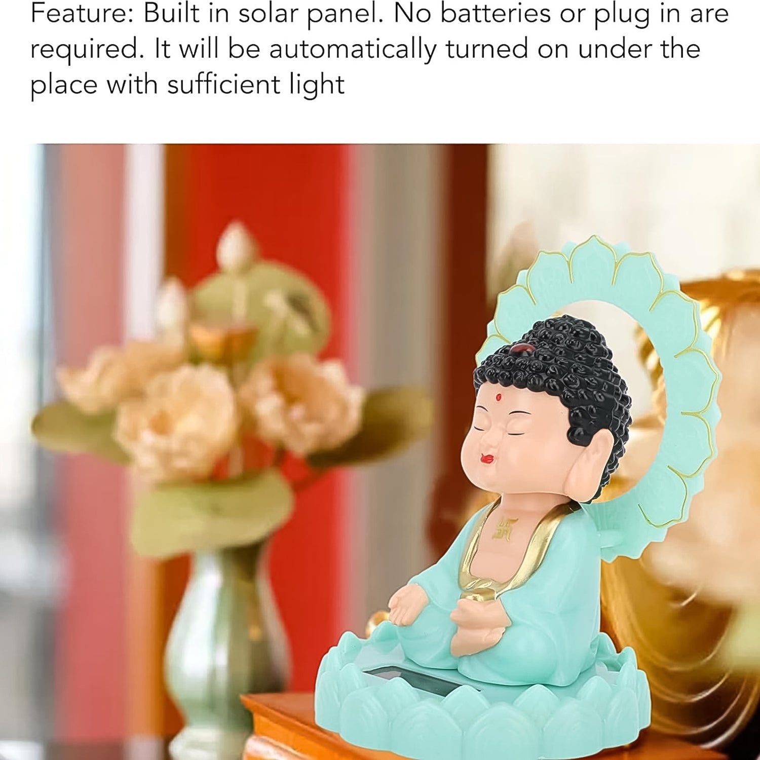 Solar Powered Moving Head Buddha