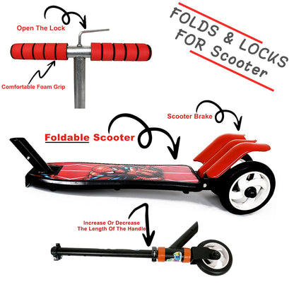 Kids 3-Wheel Leg Push Scooter with Adjustable Height (4–8 Years)