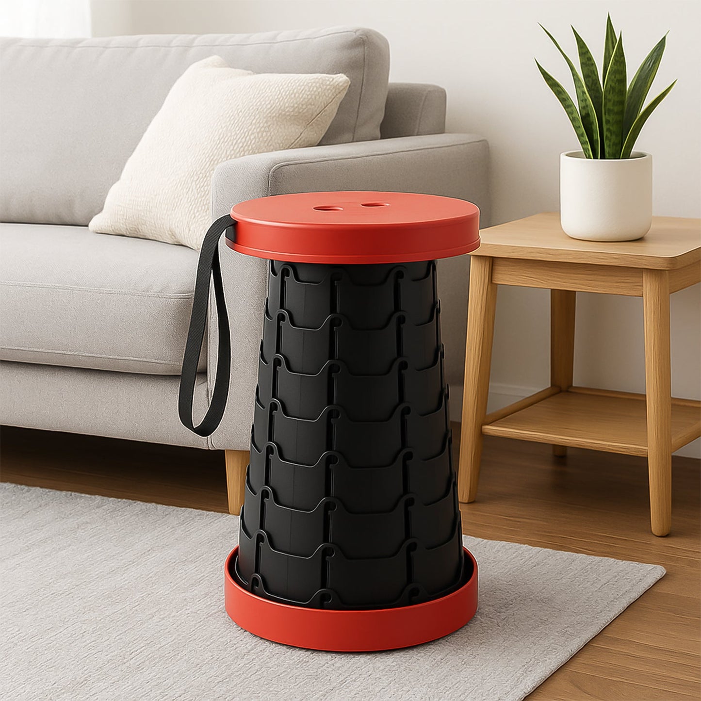 Adjustable Portable Telescopic Folding Stool (1 Pc)