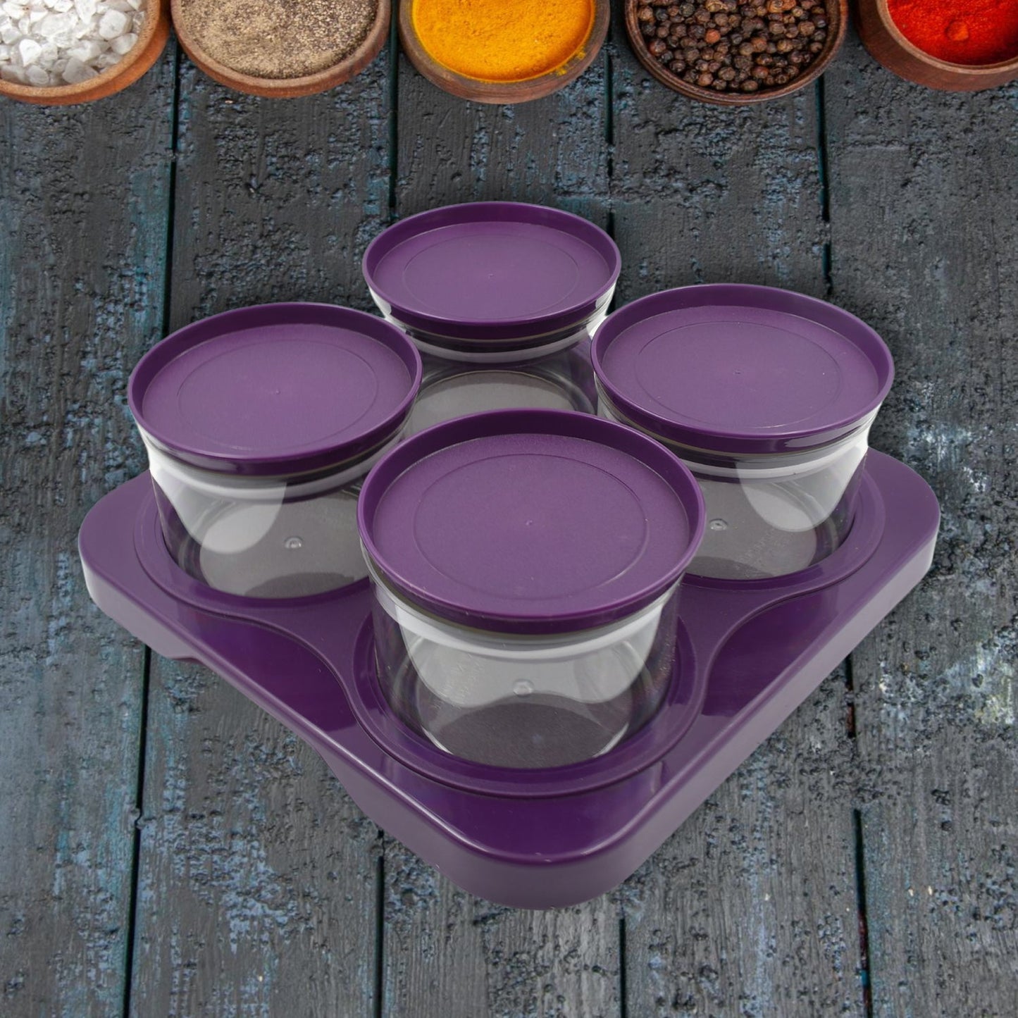 Airtight Plastic 4 Pc Storage Container Set, With Storage Container