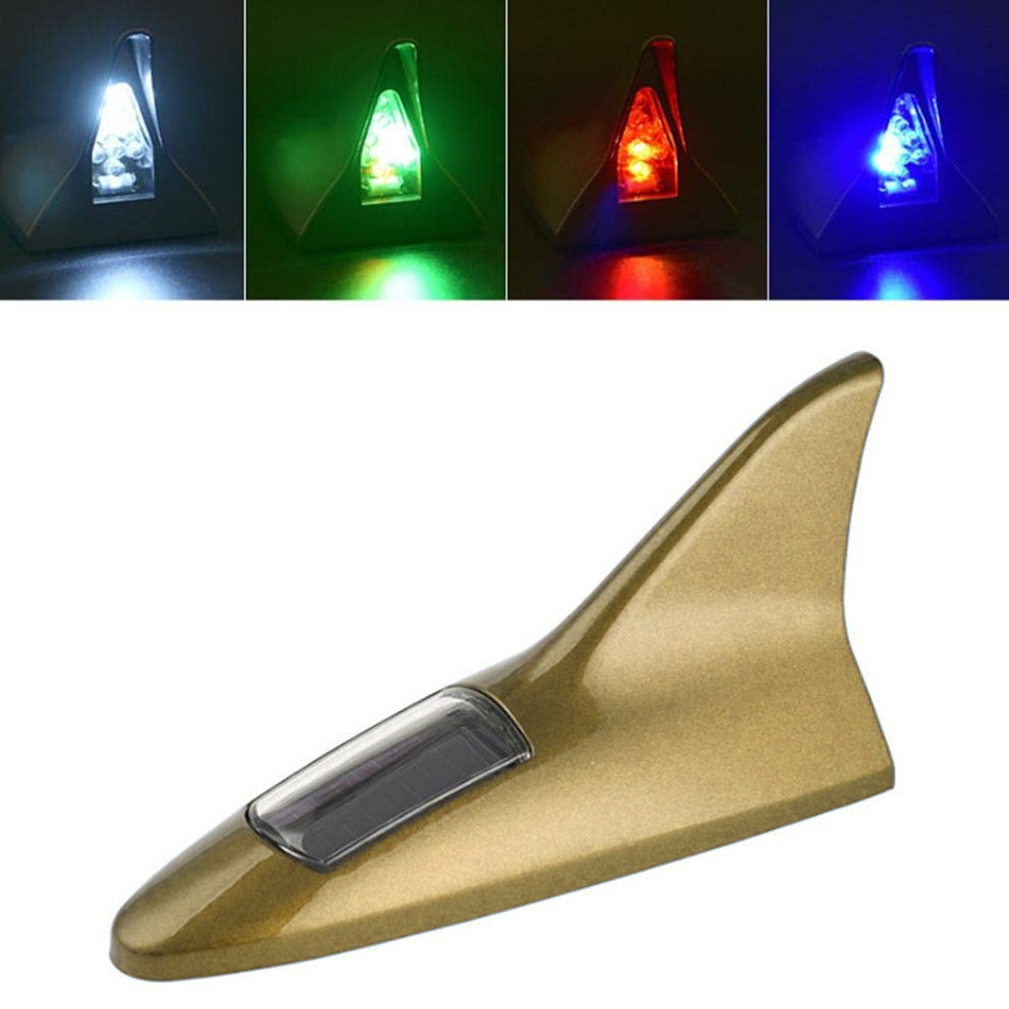 Solar Shark Fin LED Signal Antenna Light for Car Roof Decoration
