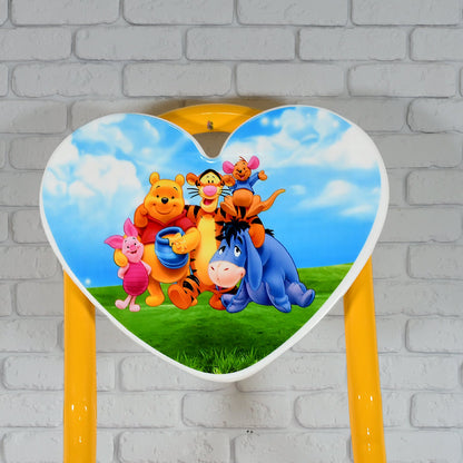 Heart Shape Cartoon Printed Foldable Kids Chair for Playrooms & Camping (1 Pc)