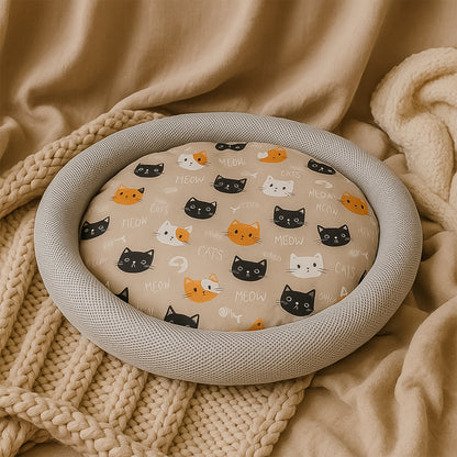 Meow Print Bed