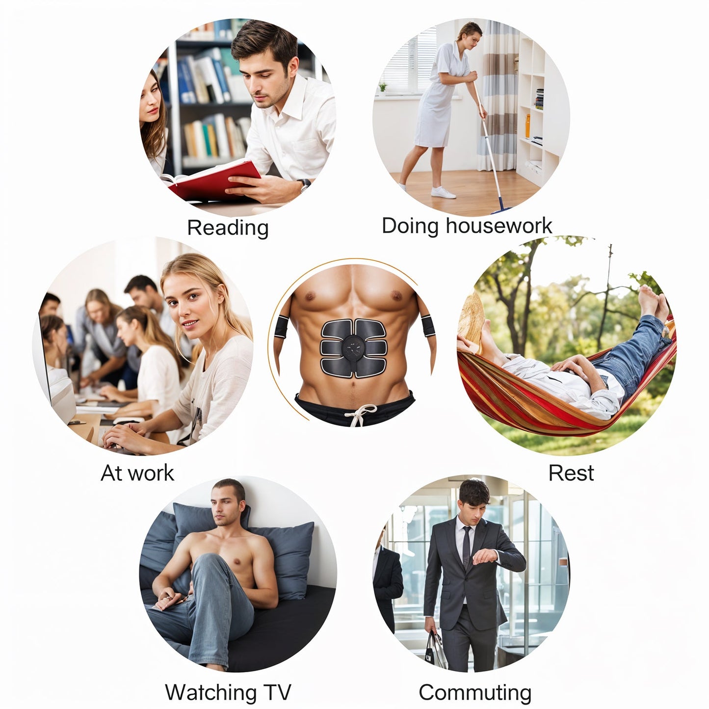 Wireless 6-Pack Abs Stimulator – Rechargeable Muscle Exerciser & Massager