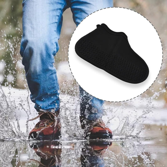 Non-Slip Silicone Waterproof Anti-Skid Reusable Shoe Covers (Small, 1 Pair)