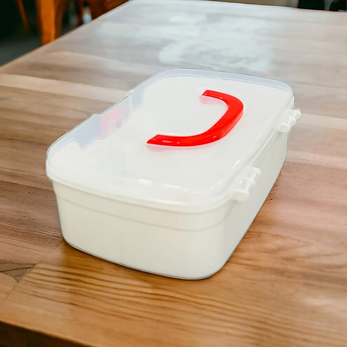 3-Compartment First Aid Box – Portable Medicine Storage with Tray & Clear Lid