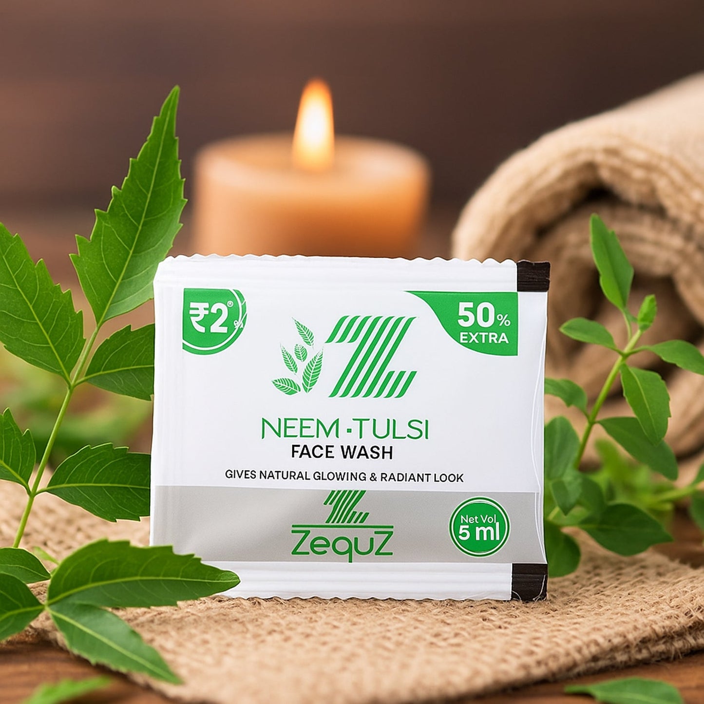 Zequz Neem & Tulsi Herbal Face Wash Sachet (5 ML / 1 Pc)