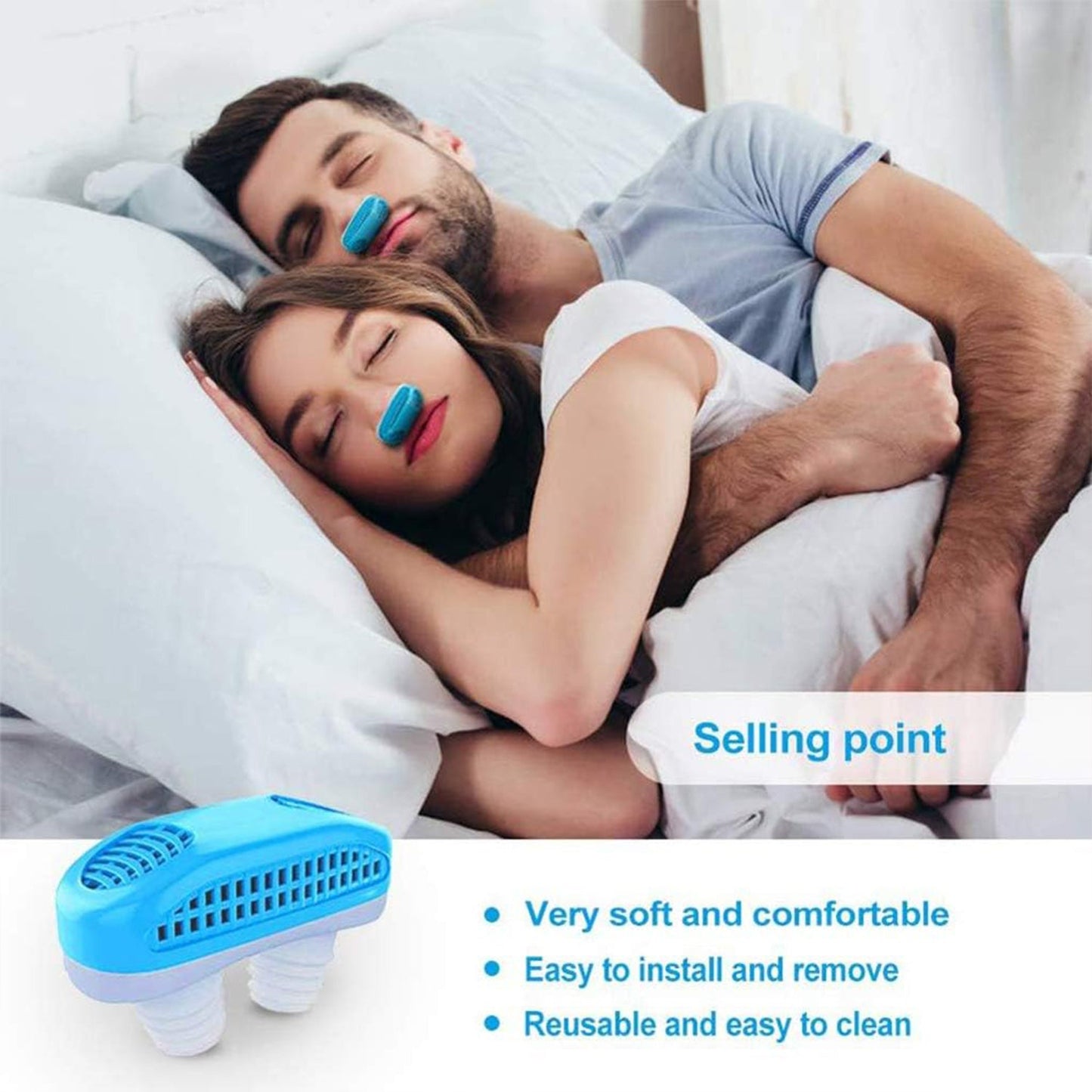 2 in 1 Anti-Snoring & Air Purifier Nose Clip Device (1 Pc / With Plastic Case)