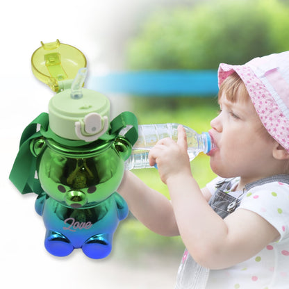 Cute Plastic Water Bottle with Strap & Stickers  Kids School Bottle (1 Pc)