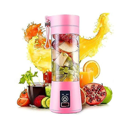 Portable Electric USB Juicer Bottle Blender Grinder Mixer 4 Blades 380 ML Mix
