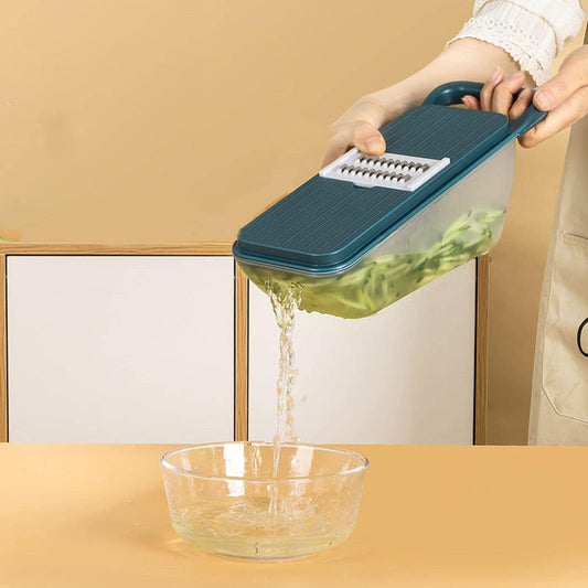 Multifunctional Vegetable Slicer Cutter – Onion & Potato Slicer with 6 Blades & Peeler