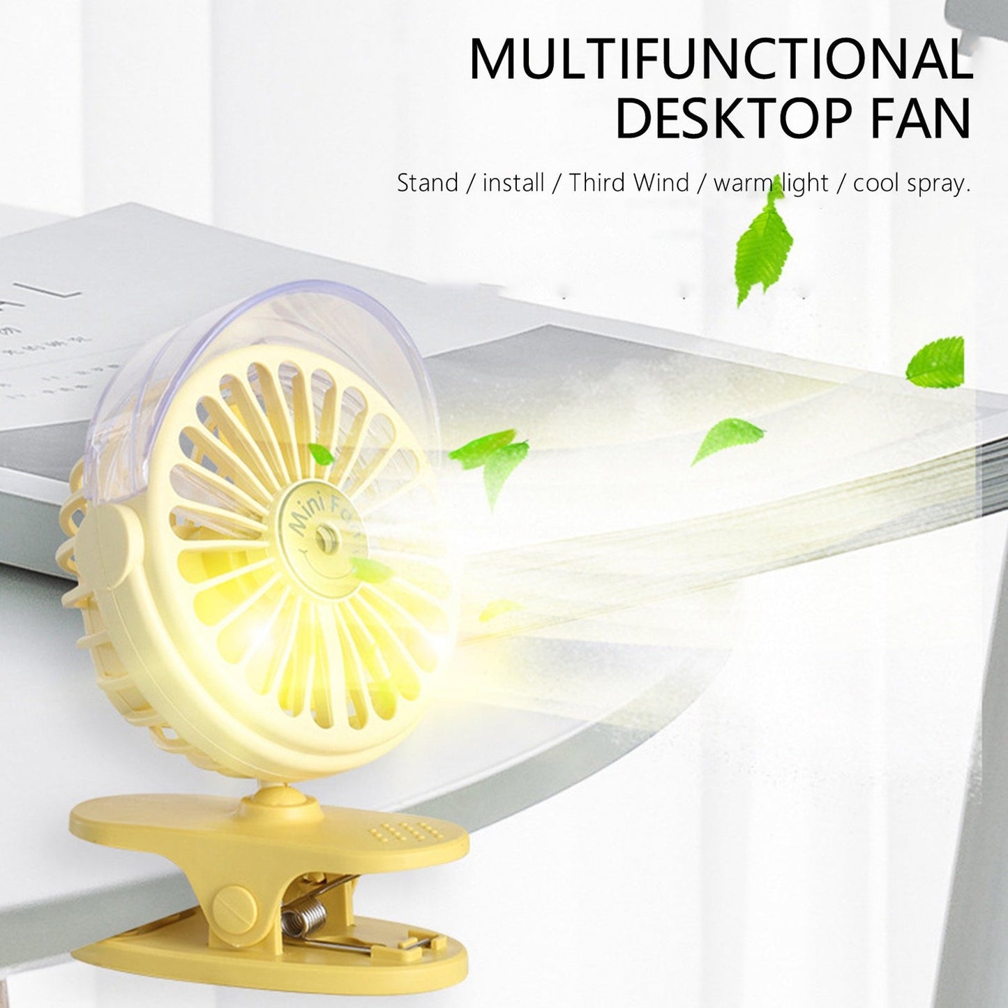 Clip Desk Fan Portable Table Cooling Fan for Home, Car & Office