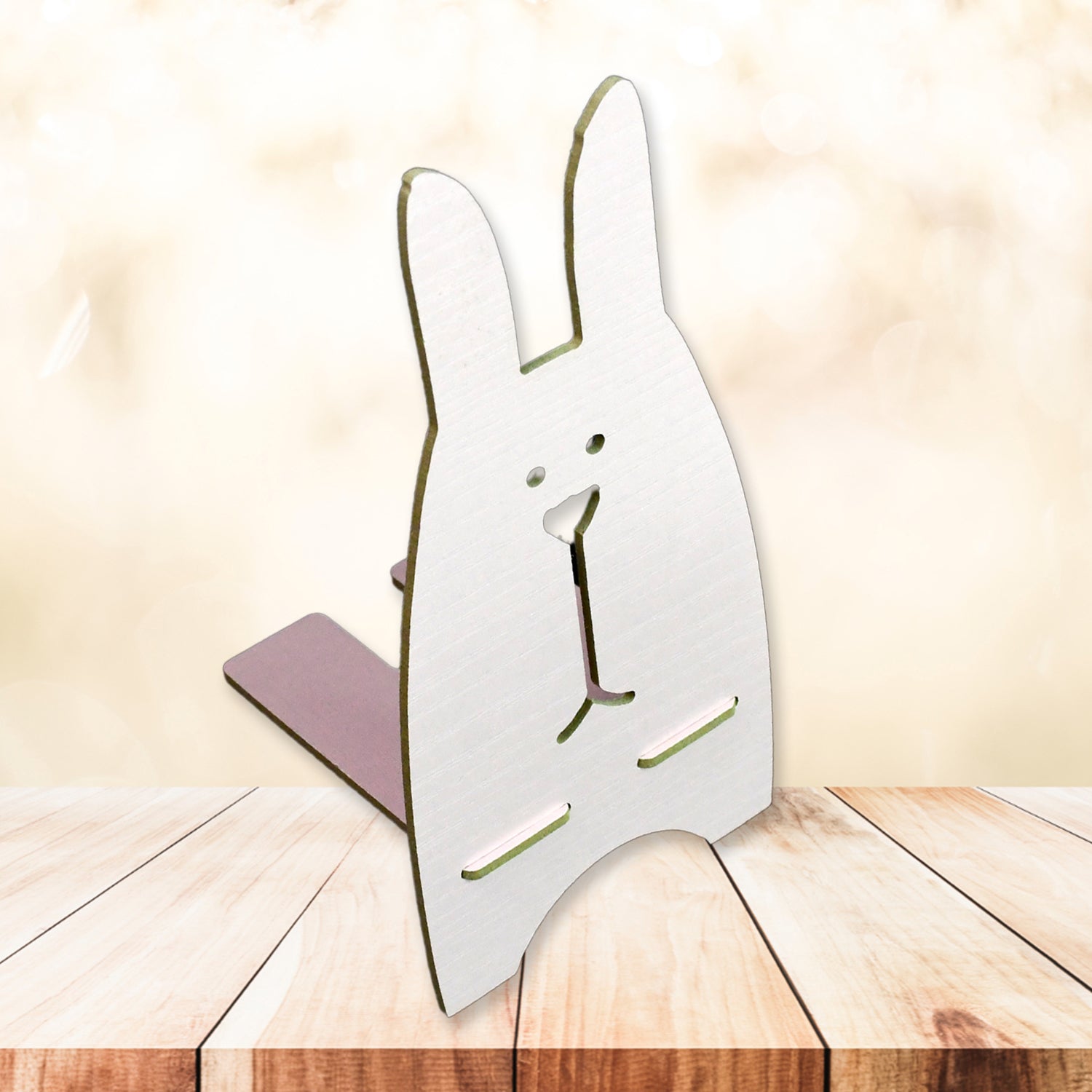 Wooden Rabbit Design Phone Stand 