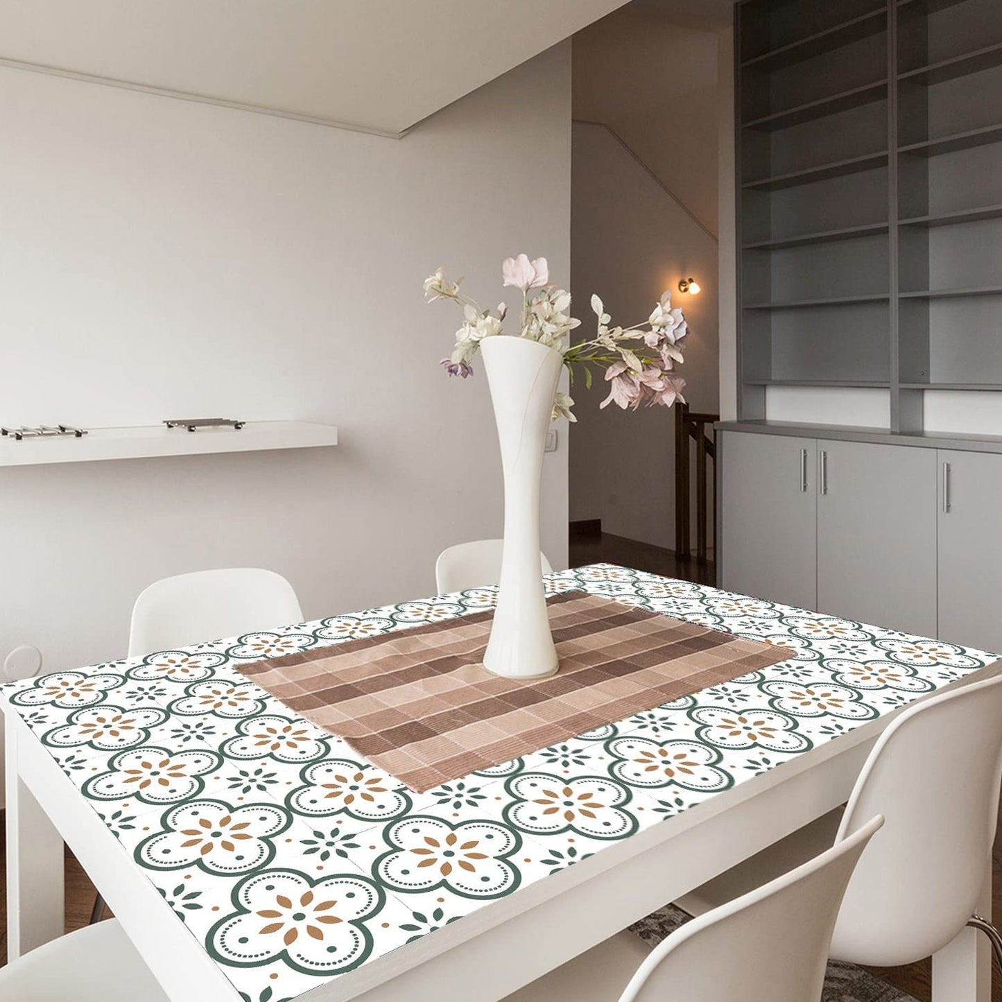 Peel & Stick 8×8 Inch Floor Tiles for Kitchen & Bathroom (10 Pc Set)