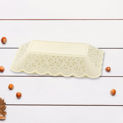 Rectangle Plastic Dinner Plate  Serving Trays Home School Office 8 Pcs Set