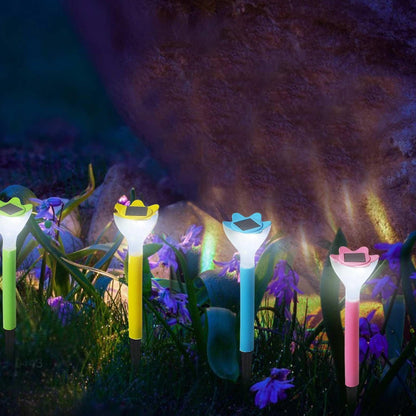 Solar Flower Garden Lights – Outdoor Decorative LED Lamp (2 Pc)