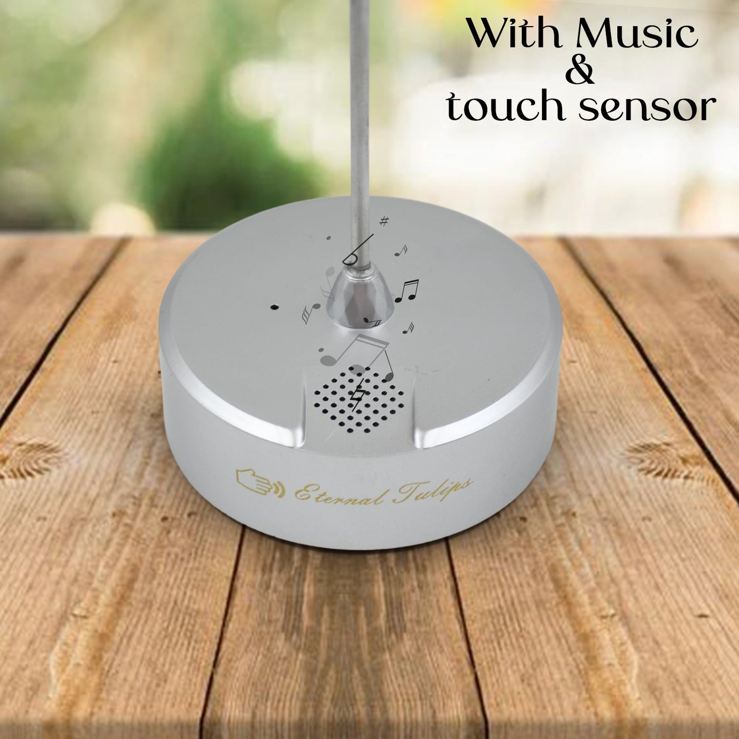 Lotus Flower Lamp with Music, Touch Open and Close, USB Rechargeable (1 Pc)