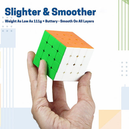 Small 4×4×4 High Speed Stickerless Magic Cube Puzzle Toy for Kids and Adults