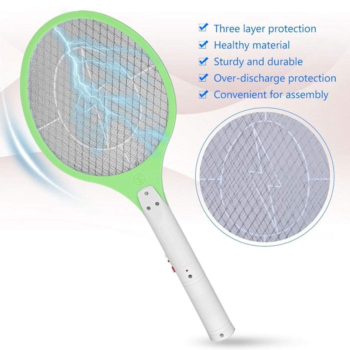 Rechargeable Mosquito Killer Racket Quality Assured, with cable)