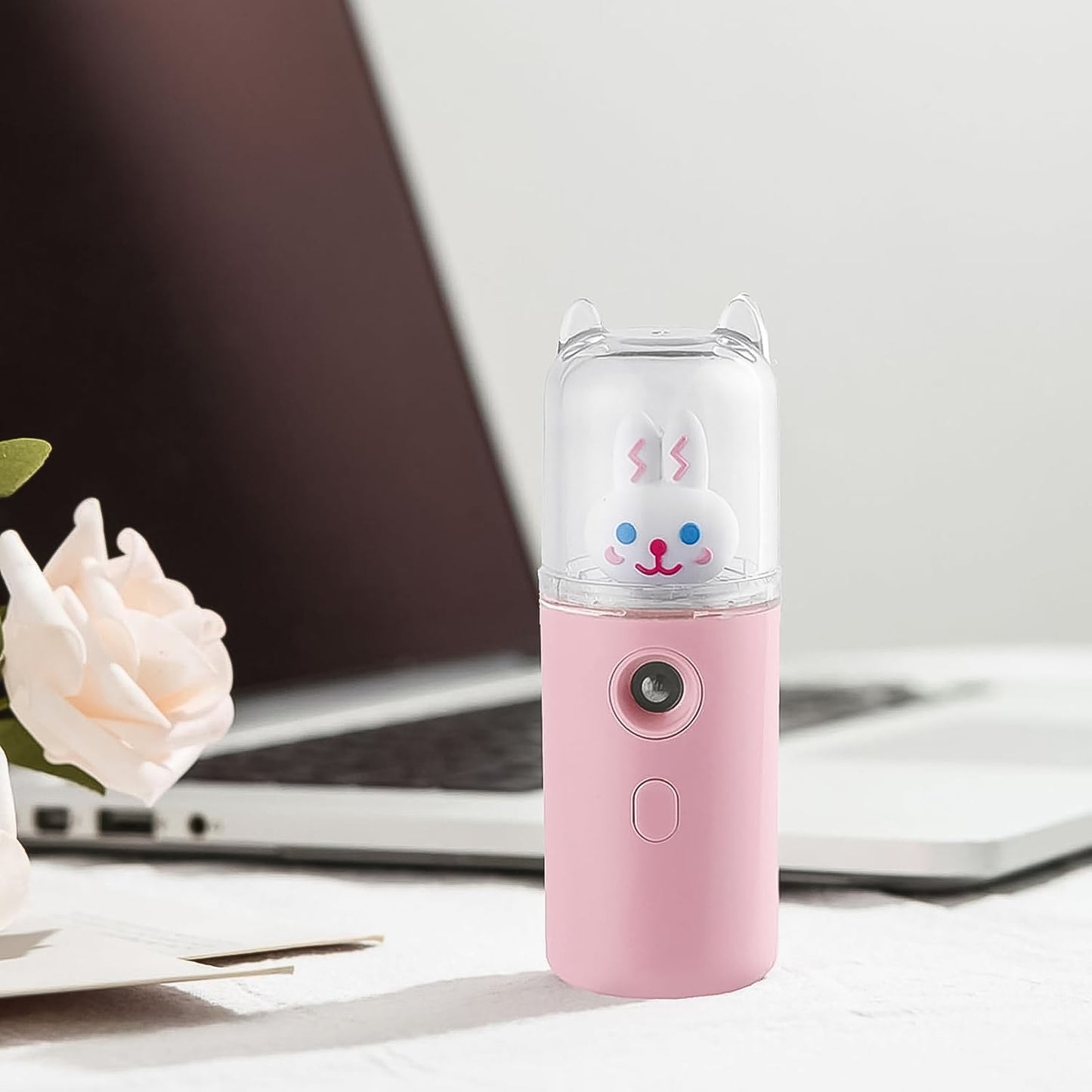 Portable Mini Facial Steamer – USB Rechargeable Nano Mist Sprayer Cute Cartoon Design