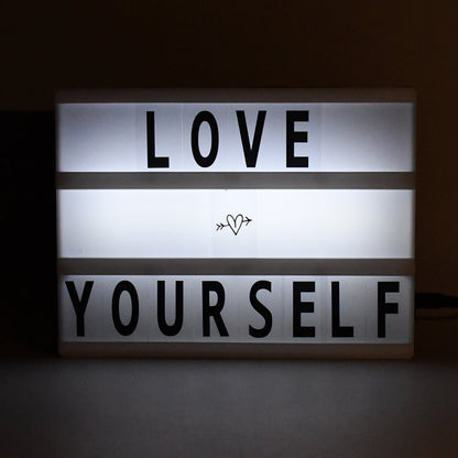 Black Mini A6 Magnetic Cinematic Light Box with 82 Characters and 10 Emojis (1 Set)