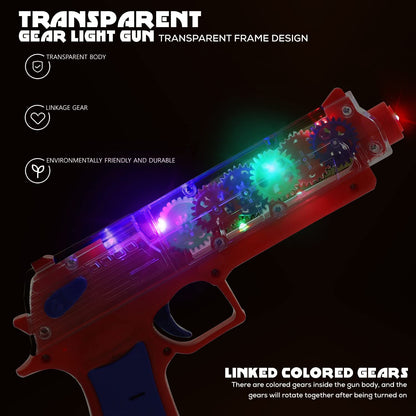 Plastic Gear Simulation Laser Toy Gun – 3D Lights, Music & Rotating (1 Pc, 3+ Years)